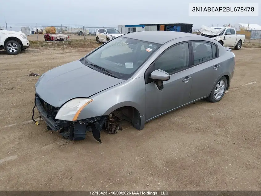 2011 NISSAN SENTRA VIN 3N1AB6AP2BL678478 — фото 2