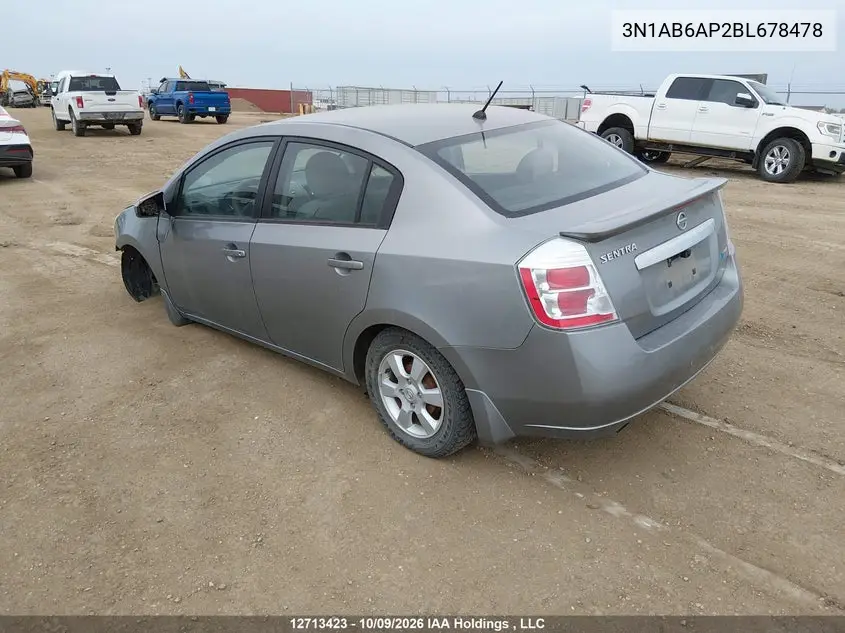 2011 NISSAN SENTRA VIN 3N1AB6AP2BL678478 — фото 3