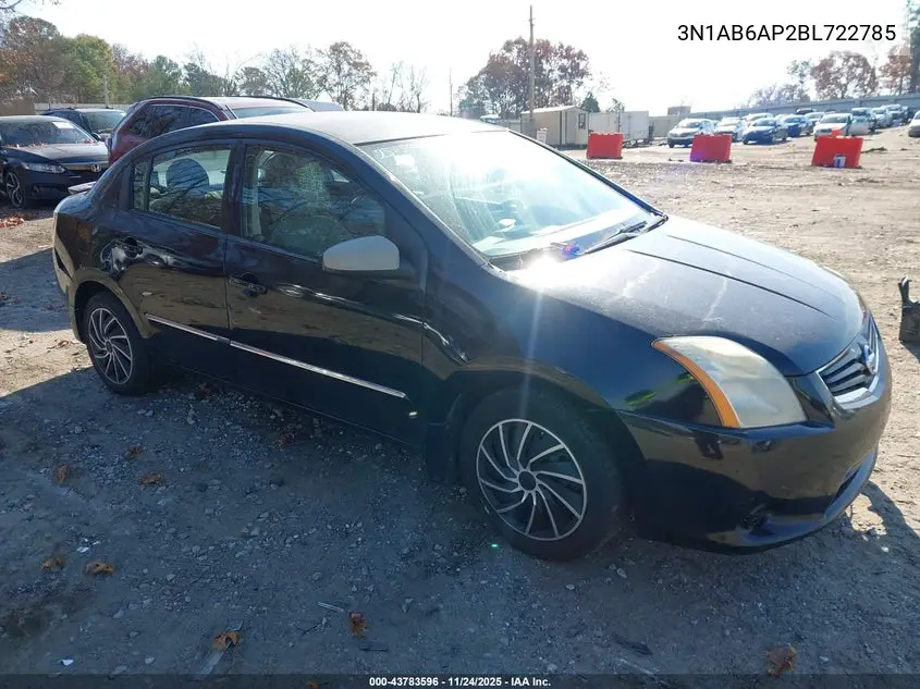 NISSAN SENTRA 2011, VIN 3N1AB6AP2BL722785