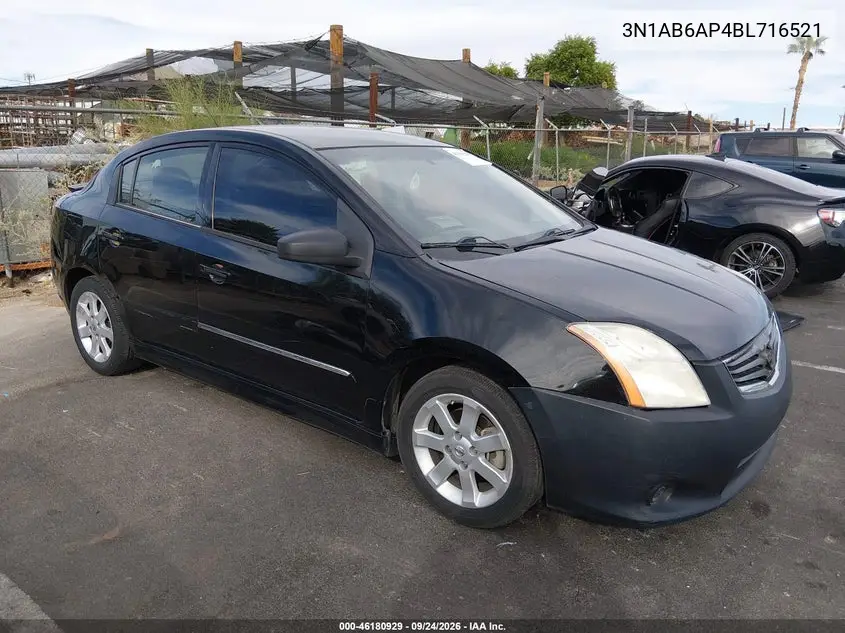 NISSAN SENTRA 2011, VIN 3N1AB6AP4BL716521