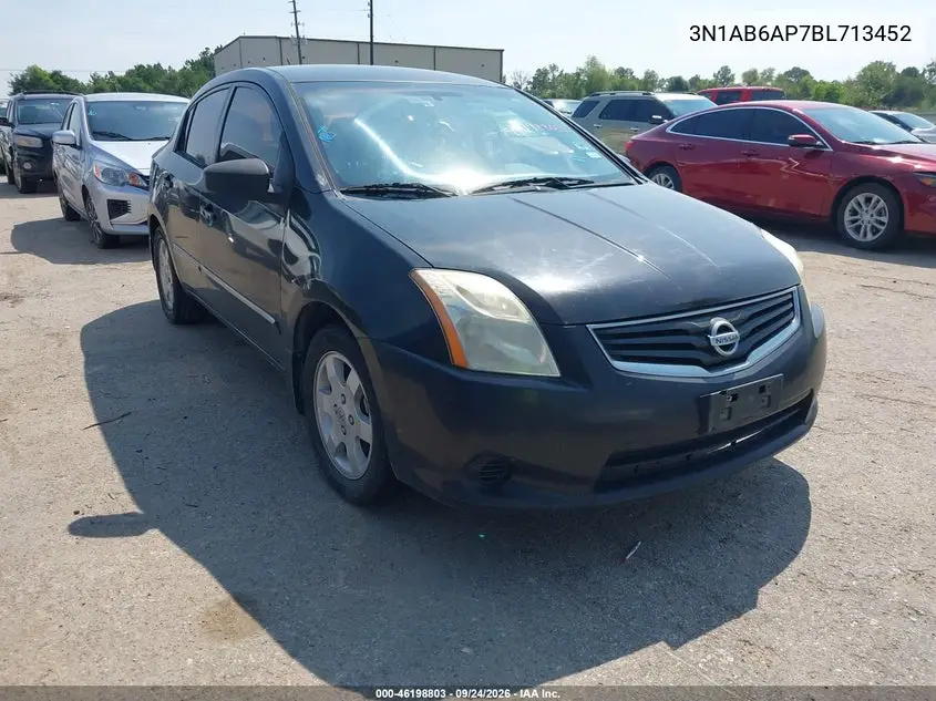 NISSAN SENTRA 2011, VIN 3N1AB6AP7BL713452