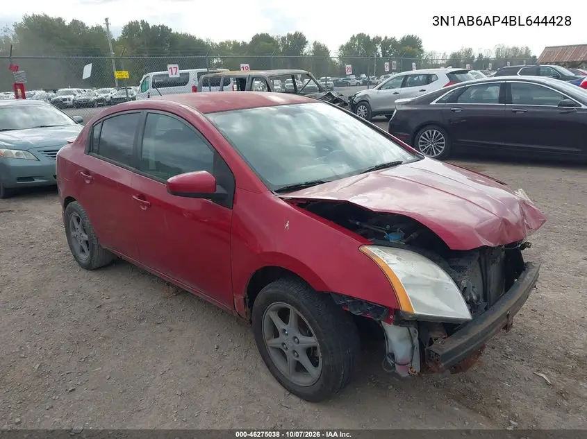 NISSAN SENTRA 2011, VIN 3N1AB6AP4BL644428