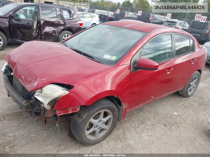 2011 NISSAN SENTRA VIN 3N1AB6AP4BL644428 — фото 2