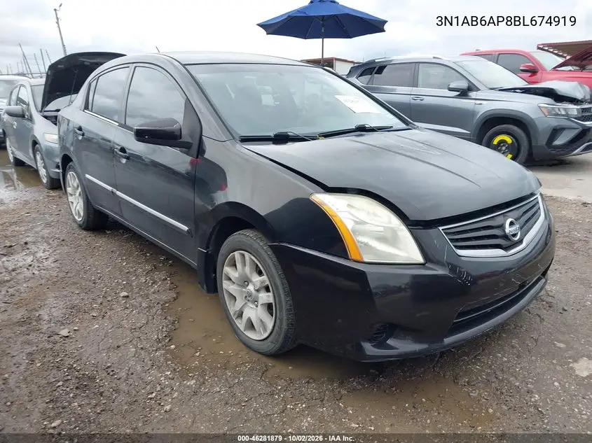 NISSAN SENTRA 2011, VIN 3N1AB6AP8BL674919
