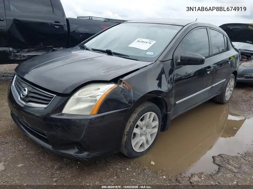 2011 NISSAN SENTRA VIN 3N1AB6AP8BL674919 — фото 2