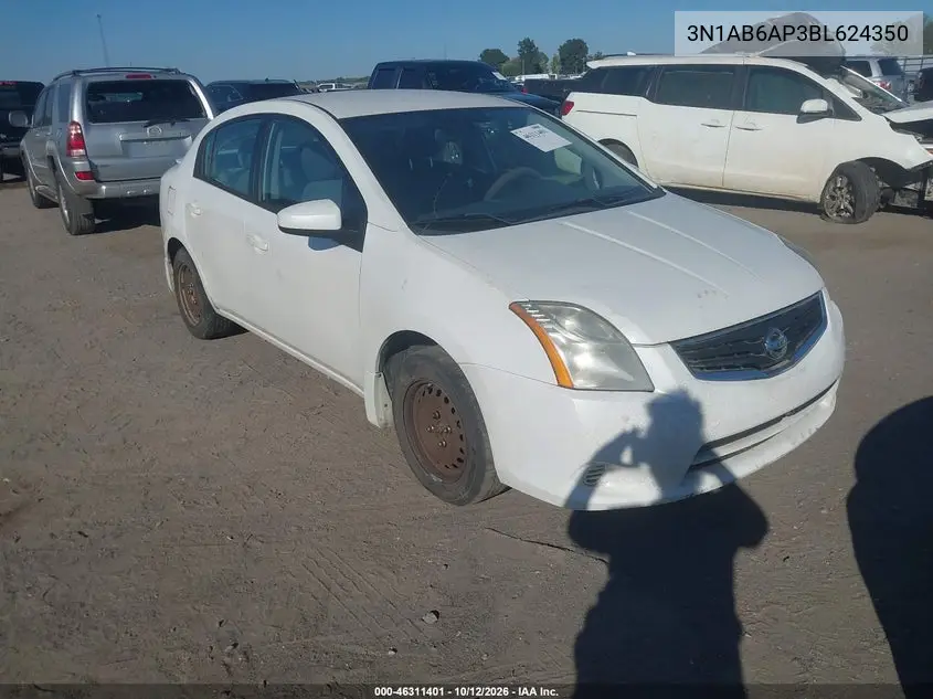 NISSAN SENTRA 2011, VIN 3N1AB6AP3BL624350