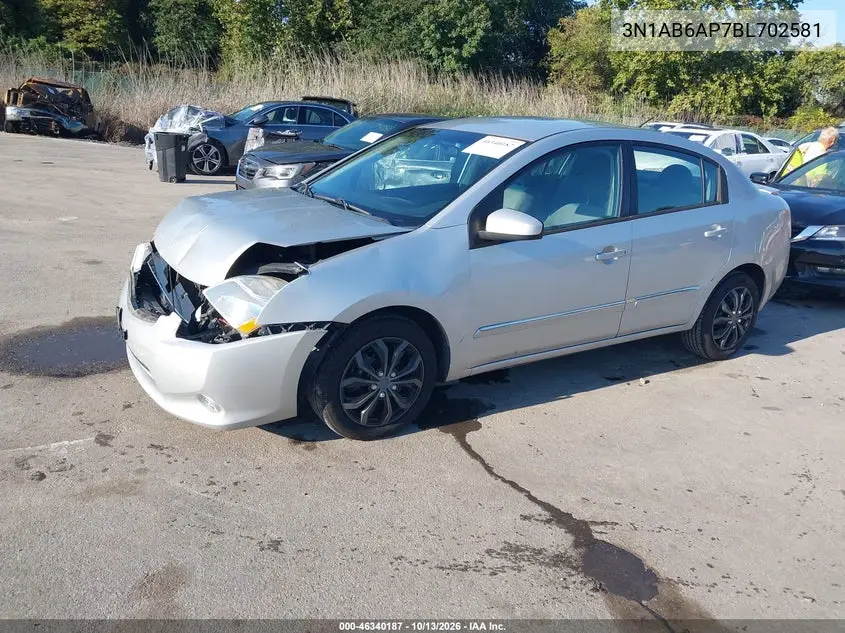 2011 NISSAN SENTRA VIN 3N1AB6AP7BL702581 — фото 2