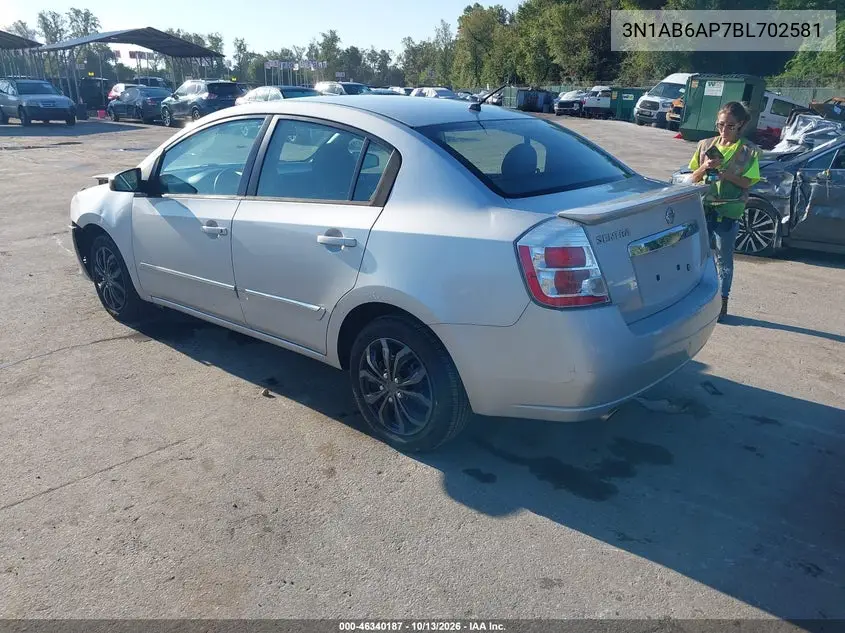 2011 NISSAN SENTRA VIN 3N1AB6AP7BL702581 — фото 3