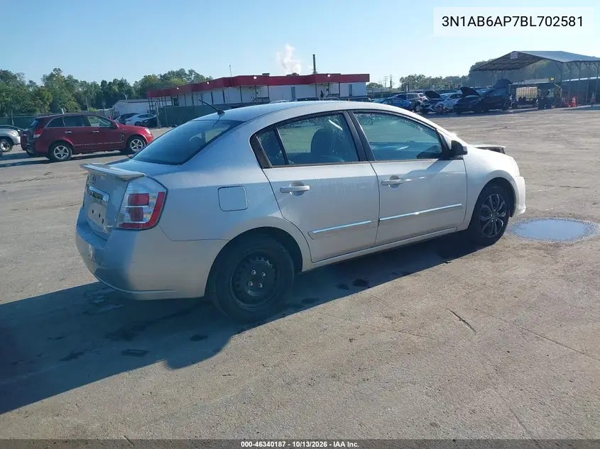 2011 NISSAN SENTRA VIN 3N1AB6AP7BL702581 — фото 4
