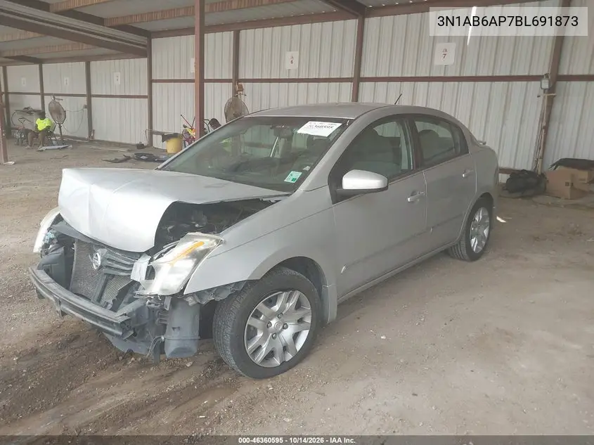 2011 NISSAN SENTRA VIN 3N1AB6AP7BL691873 — фото 2
