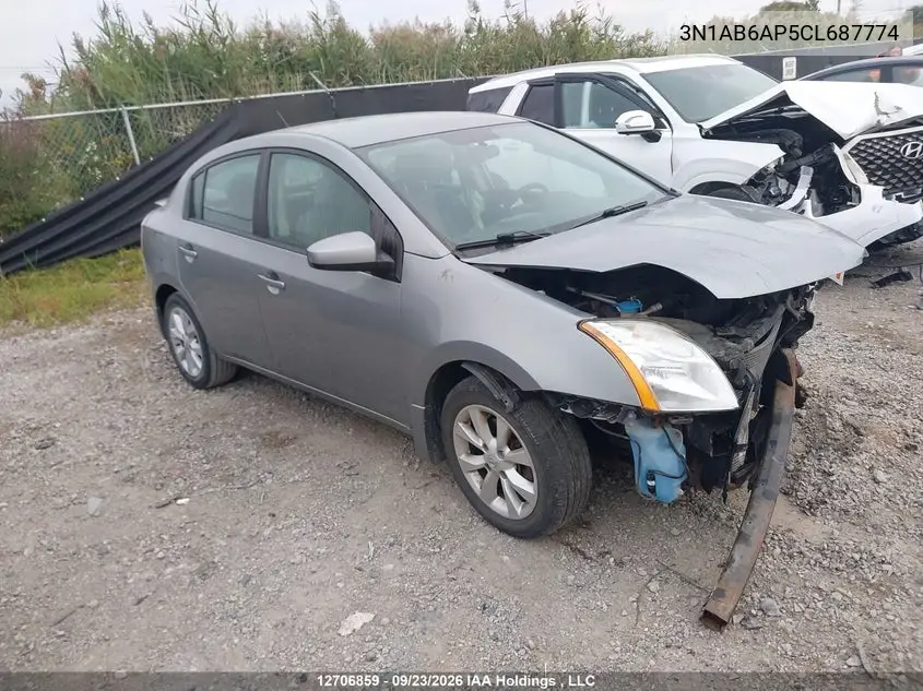 NISSAN SENTRA 2012, VIN 3N1AB6AP5CL687774