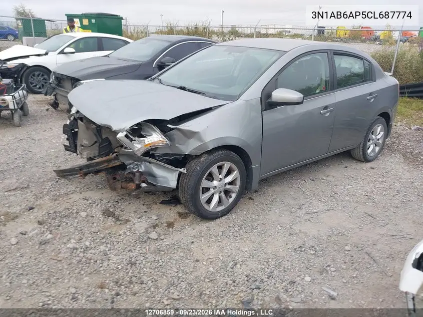 2012 NISSAN SENTRA VIN 3N1AB6AP5CL687774 — фото 2