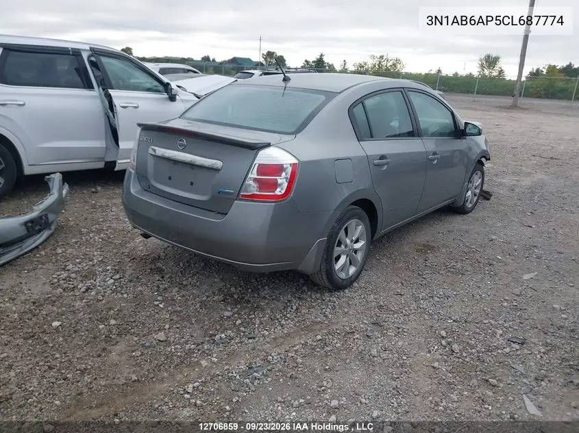 2012 NISSAN SENTRA VIN 3N1AB6AP5CL687774 — фото 4