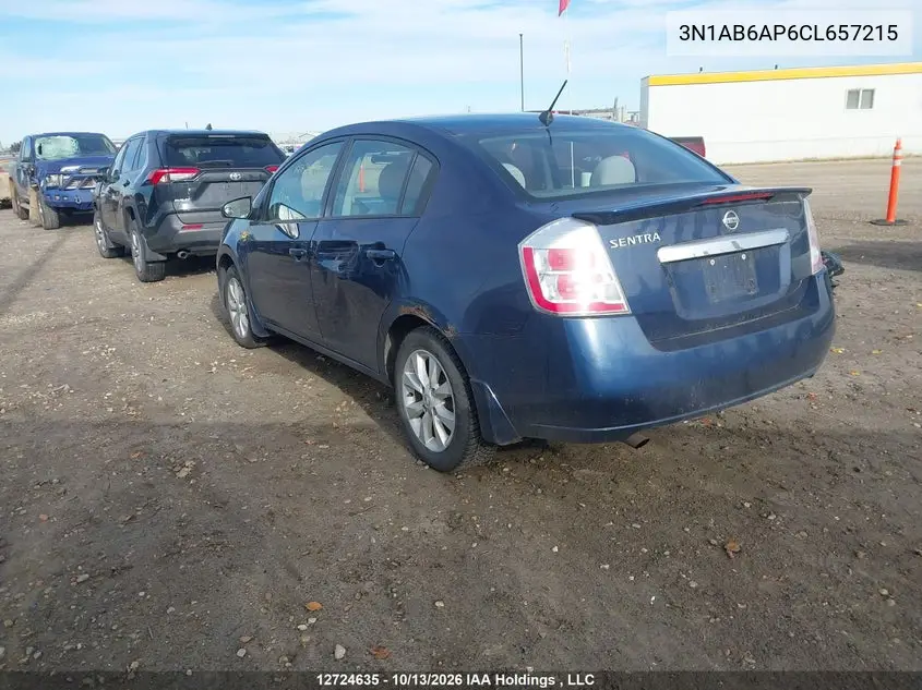 2012 NISSAN SENTRA VIN 3N1AB6AP6CL657215 — фото 3