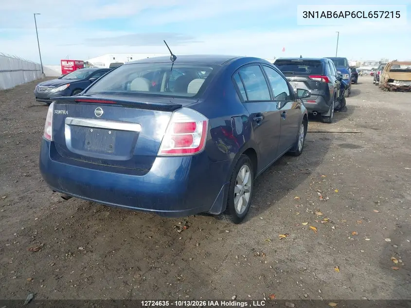 2012 NISSAN SENTRA VIN 3N1AB6AP6CL657215 — фото 4