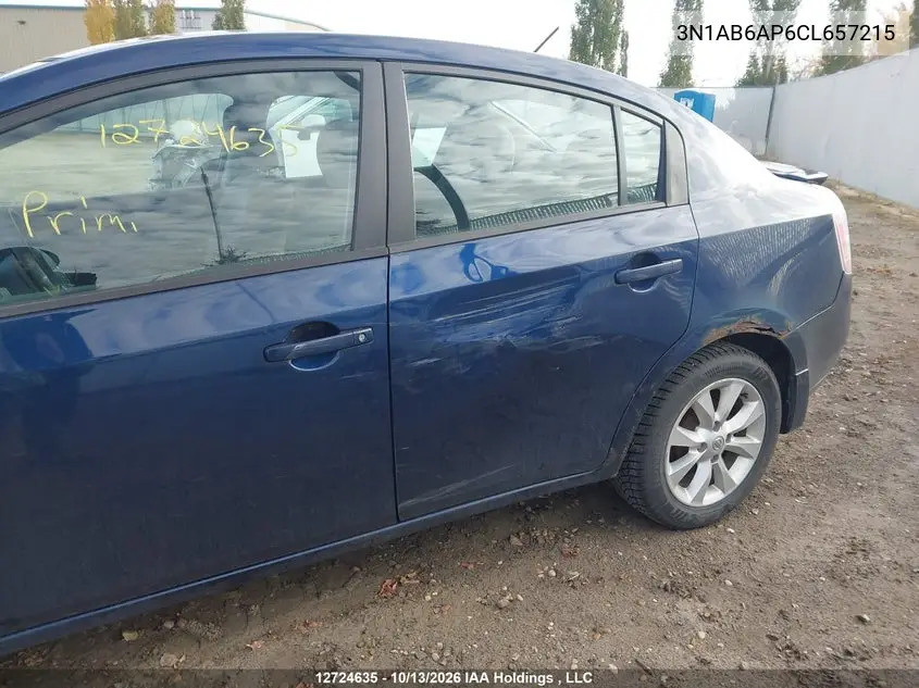 2012 NISSAN SENTRA VIN 3N1AB6AP6CL657215 — фото 6