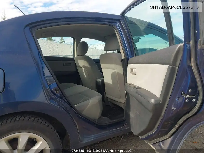 2012 NISSAN SENTRA VIN 3N1AB6AP6CL657215 — фото 8