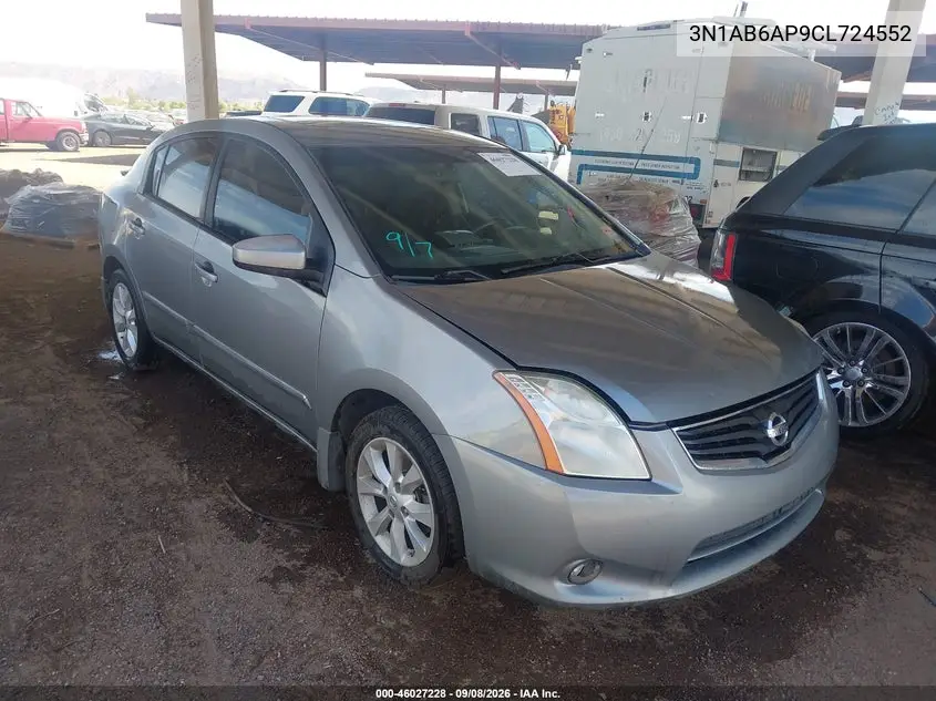 NISSAN SENTRA 2012, VIN 3N1AB6AP9CL724552