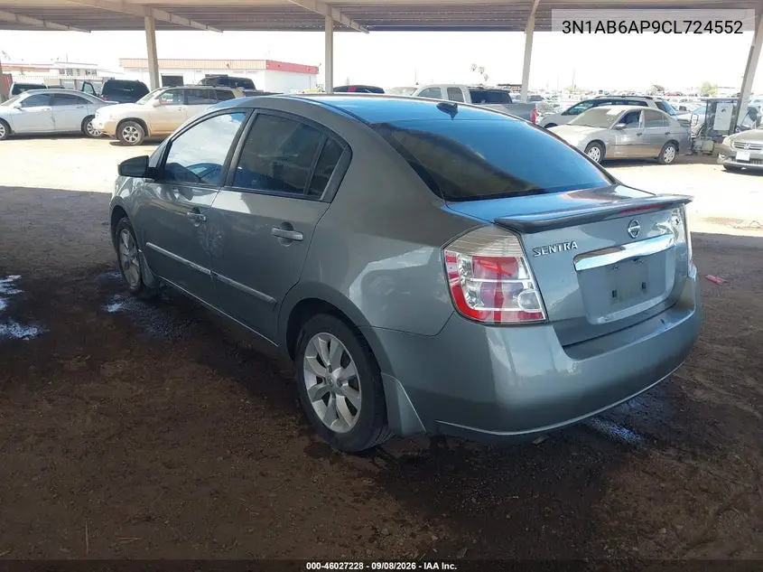 2012 NISSAN SENTRA VIN 3N1AB6AP9CL724552 — фото 3
