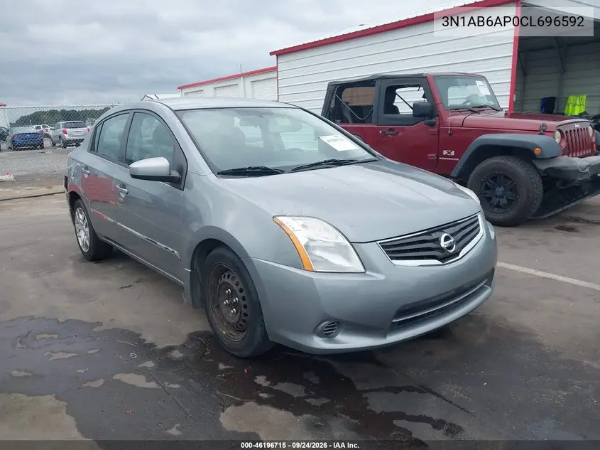 NISSAN SENTRA 2012, VIN 3N1AB6AP0CL696592