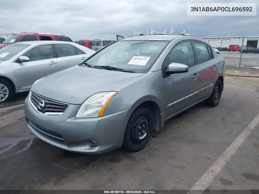 2012 NISSAN SENTRA VIN 3N1AB6AP0CL696592 — фото 2