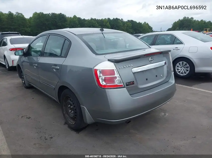 2012 NISSAN SENTRA VIN 3N1AB6AP0CL696592 — фото 3