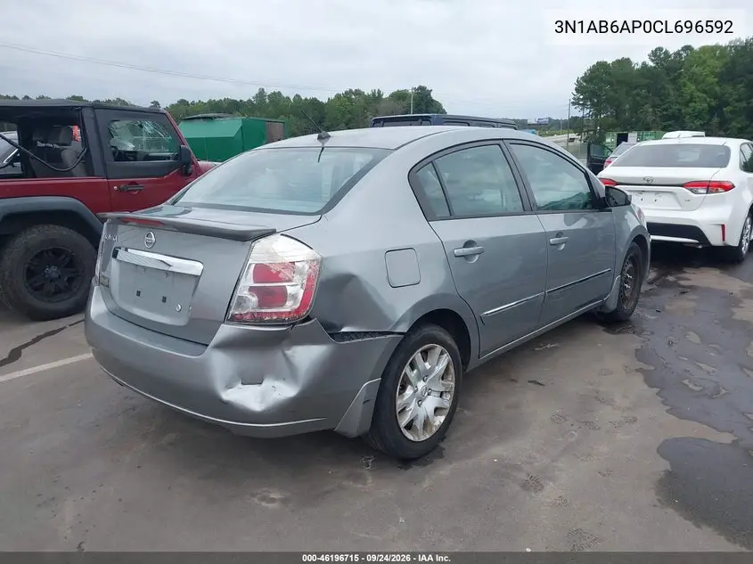 2012 NISSAN SENTRA VIN 3N1AB6AP0CL696592 — фото 4