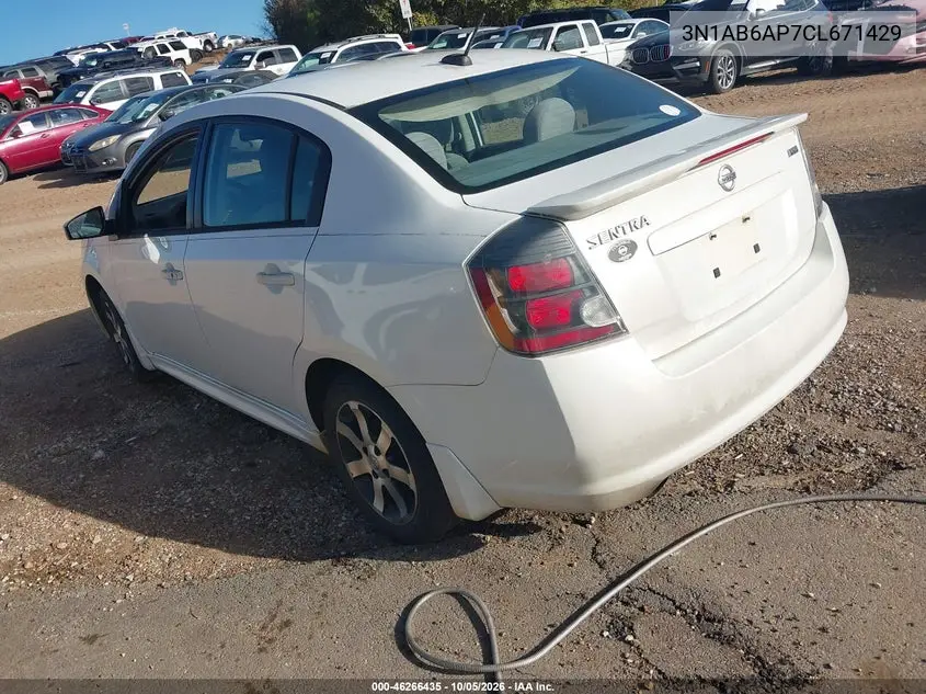 2012 NISSAN SENTRA VIN 3N1AB6AP7CL671429 — фото 3