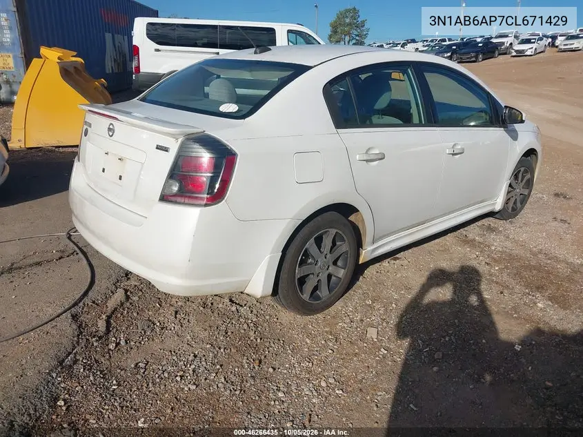 2012 NISSAN SENTRA VIN 3N1AB6AP7CL671429 — фото 4