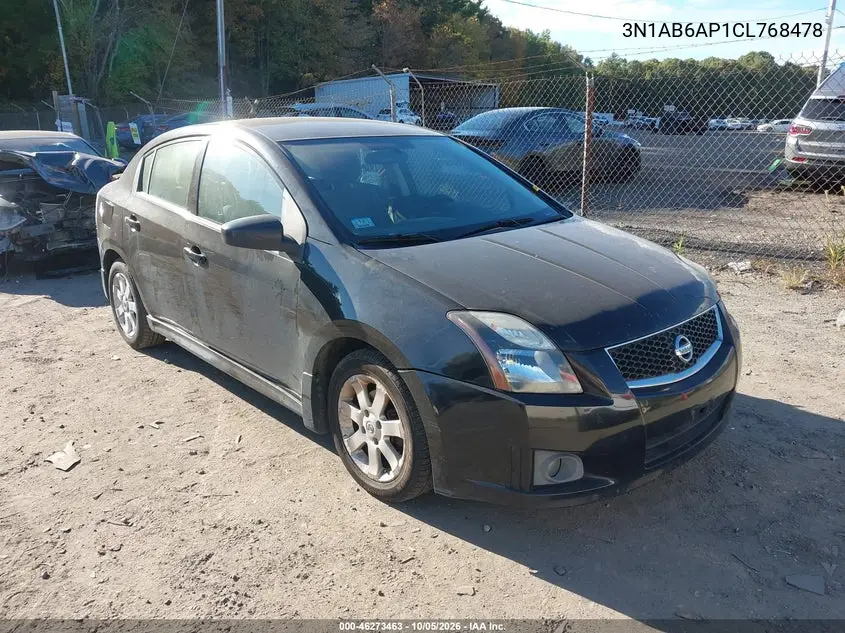 NISSAN SENTRA 2012, VIN 3N1AB6AP1CL768478