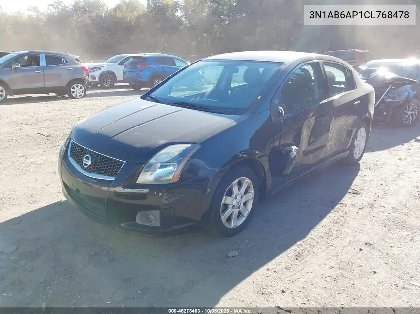 2012 NISSAN SENTRA VIN 3N1AB6AP1CL768478 — фото 2