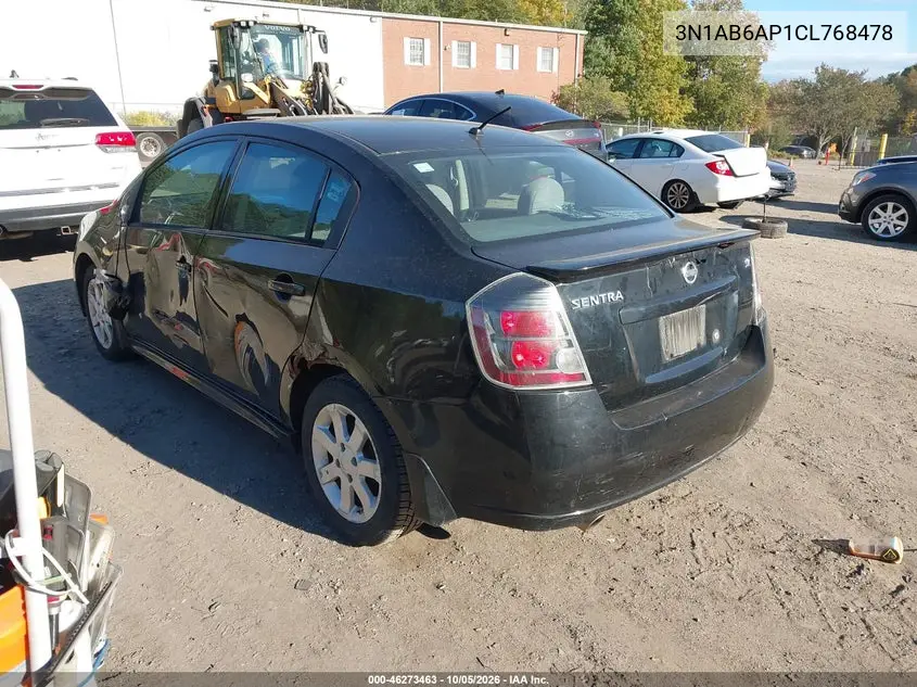 2012 NISSAN SENTRA VIN 3N1AB6AP1CL768478 — фото 3