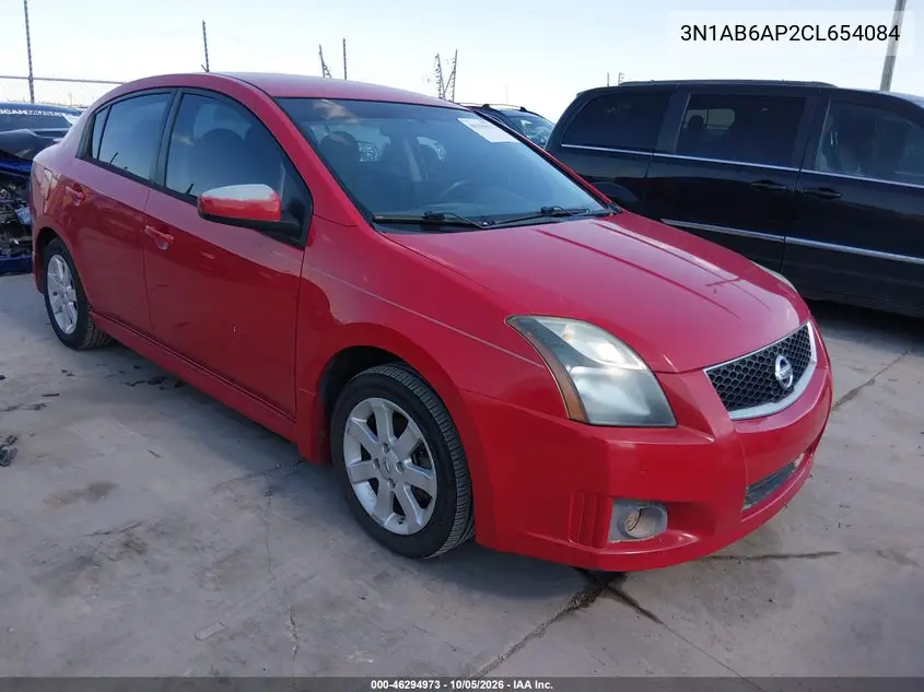 NISSAN SENTRA 2012, VIN 3N1AB6AP2CL654084