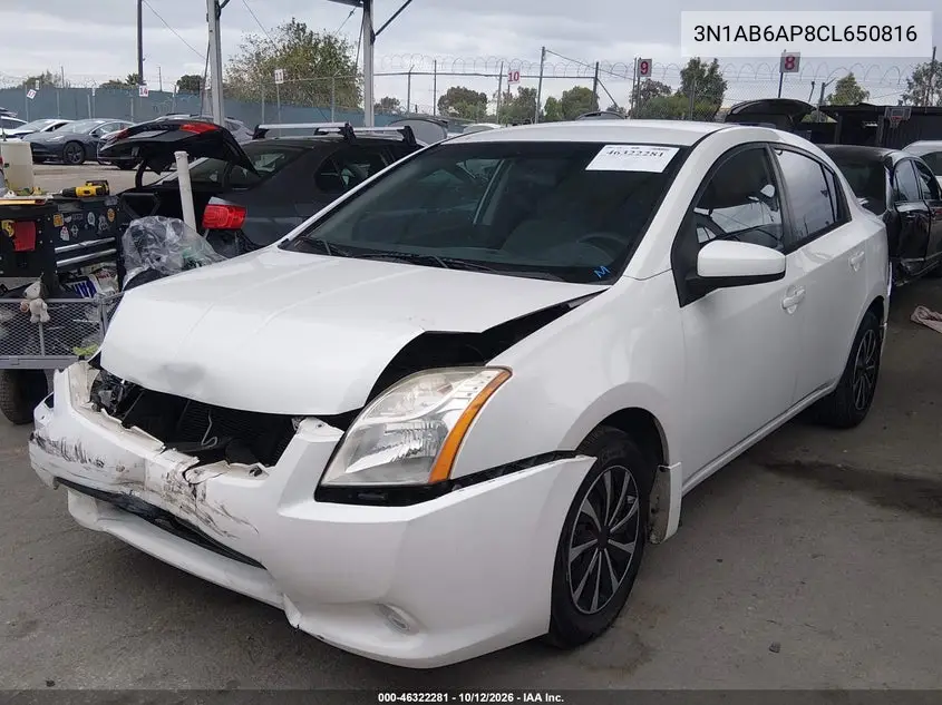 2012 NISSAN SENTRA VIN 3N1AB6AP8CL650816 — фото 2