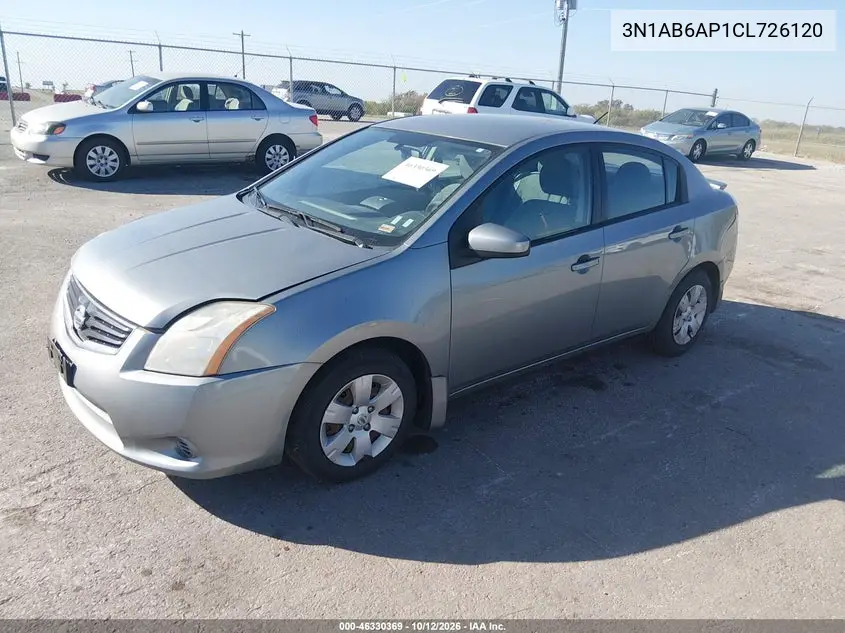 2012 NISSAN SENTRA VIN 3N1AB6AP1CL726120 — фото 2