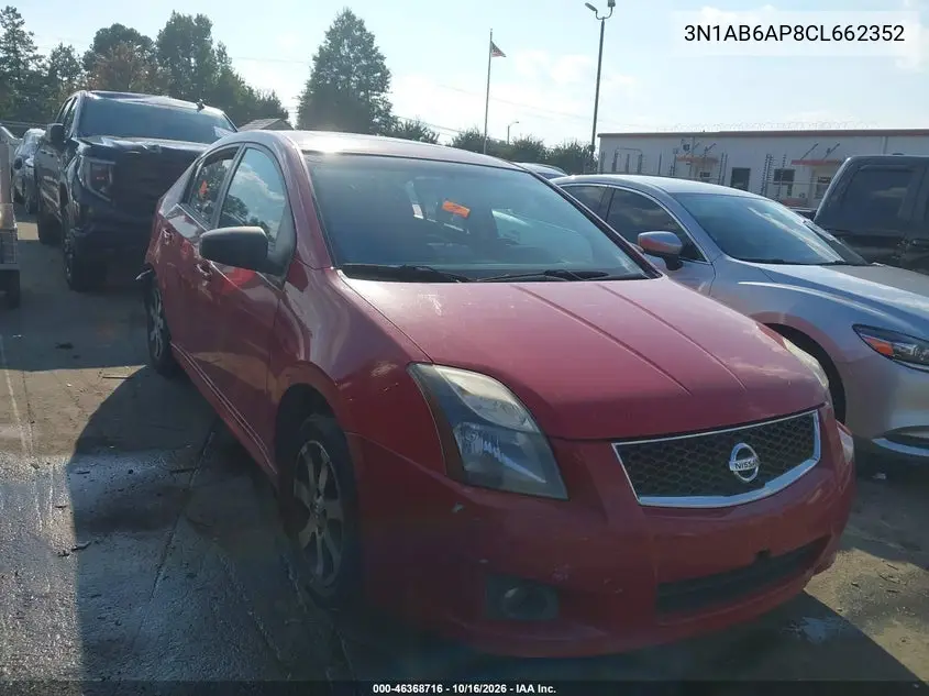 NISSAN SENTRA 2012, VIN 3N1AB6AP8CL662352