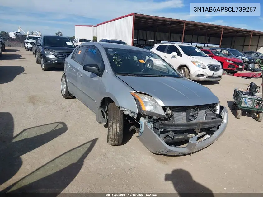 NISSAN SENTRA 2012, VIN 3N1AB6AP8CL739267