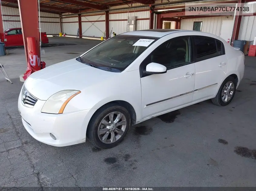 2012 NISSAN SENTRA VIN 3N1AB6AP7CL774138 — фото 2