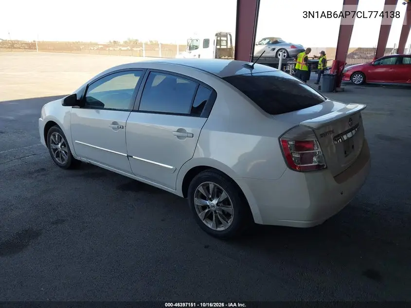 2012 NISSAN SENTRA VIN 3N1AB6AP7CL774138 — фото 3