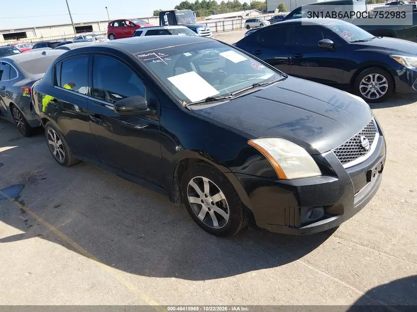 NISSAN SENTRA 2012, VIN 3N1AB6AP0CL752983