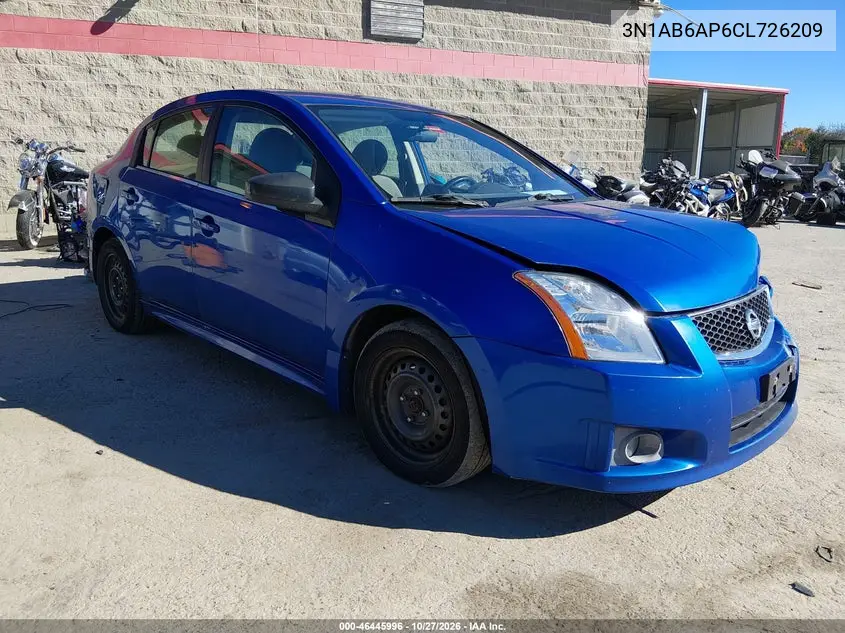 NISSAN SENTRA 2012, VIN 3N1AB6AP6CL726209