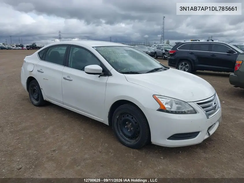 NISSAN SENTRA 2013, VIN 3N1AB7AP1DL785661