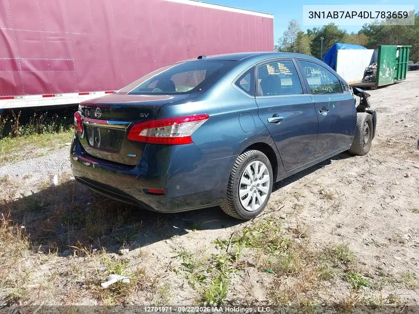 2013 NISSAN SENTRA VIN 3N1AB7AP4DL783659 — фото 4