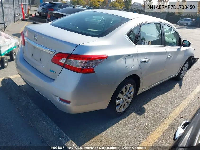 2013 NISSAN SENTRA VIN 3N1AB7AP7DL703450 — фото 4