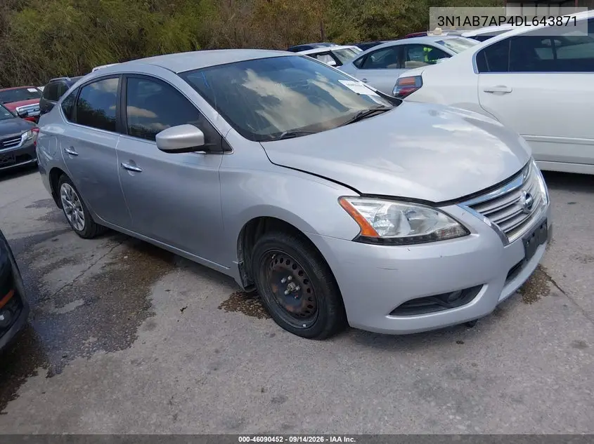 NISSAN SENTRA 2013, VIN 3N1AB7AP4DL643871