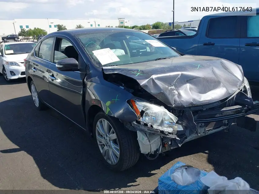 NISSAN SENTRA 2013, VIN 3N1AB7AP4DL617643