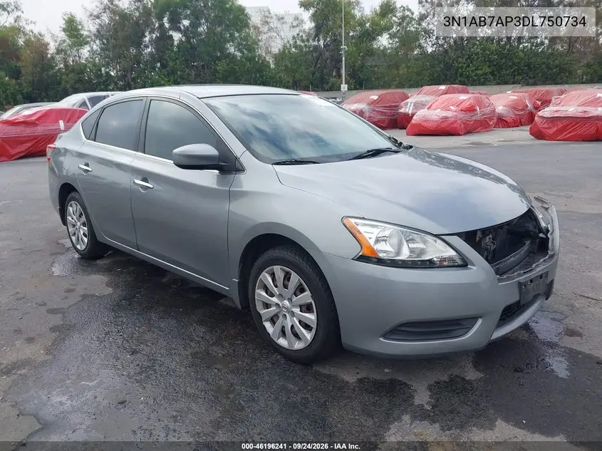 NISSAN SENTRA 2013, VIN 3N1AB7AP3DL750734