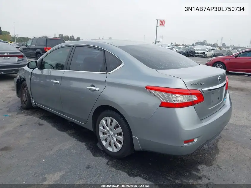 2013 NISSAN SENTRA VIN 3N1AB7AP3DL750734 — фото 3