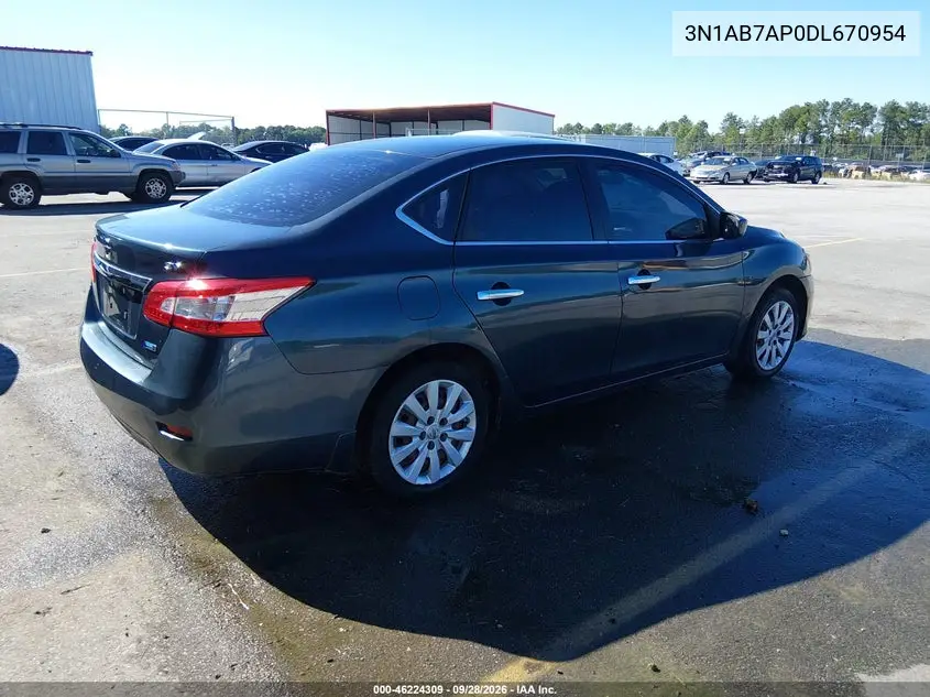 2013 NISSAN SENTRA VIN 3N1AB7AP0DL670954 — фото 4