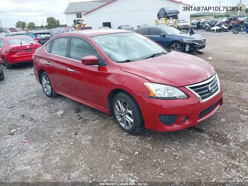 NISSAN SENTRA 2013, VIN 3N1AB7AP1DL752854